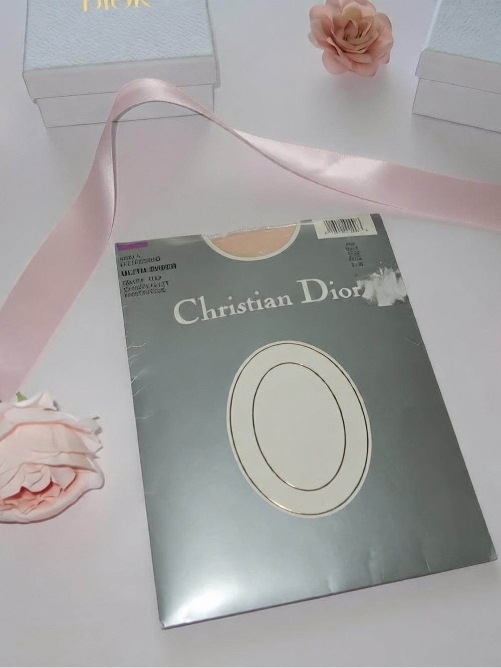Vintage Christian Dior Sheer Hosiery in Pale Pink